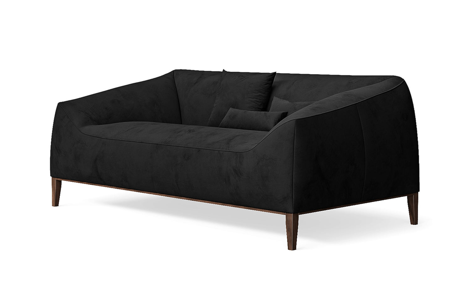 Bergamo 2 Seater Sofa Black Velvet