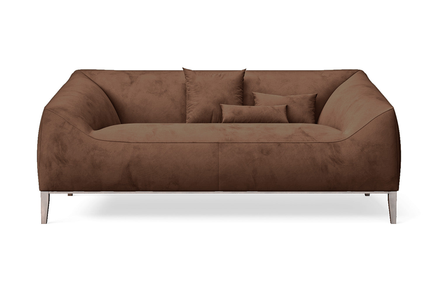 Bergamo 2 Seater Sofa Coffee Brown Velvet