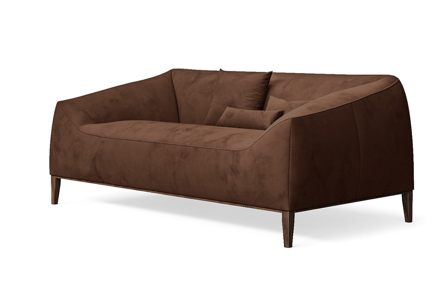 Bergamo 2 Seater Sofa Coffee Brown Velvet