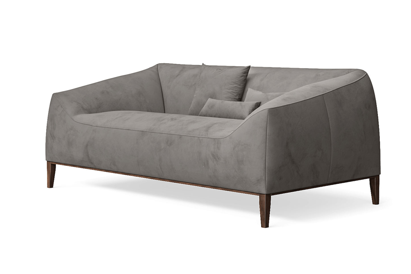 Bergamo 2 Seater Sofa Grey Velvet