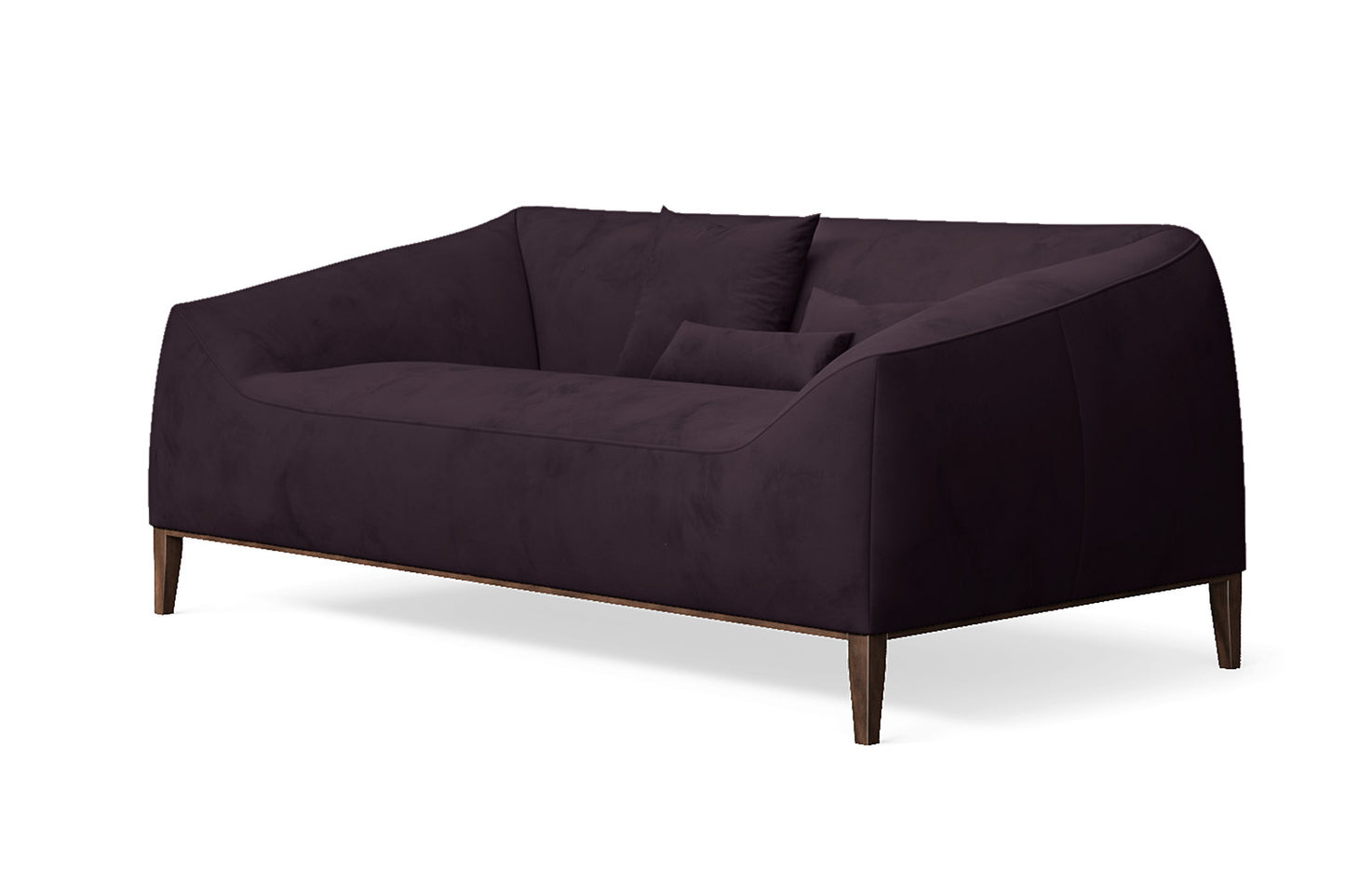 Bergamo 2 Seater Sofa Purple Velvet