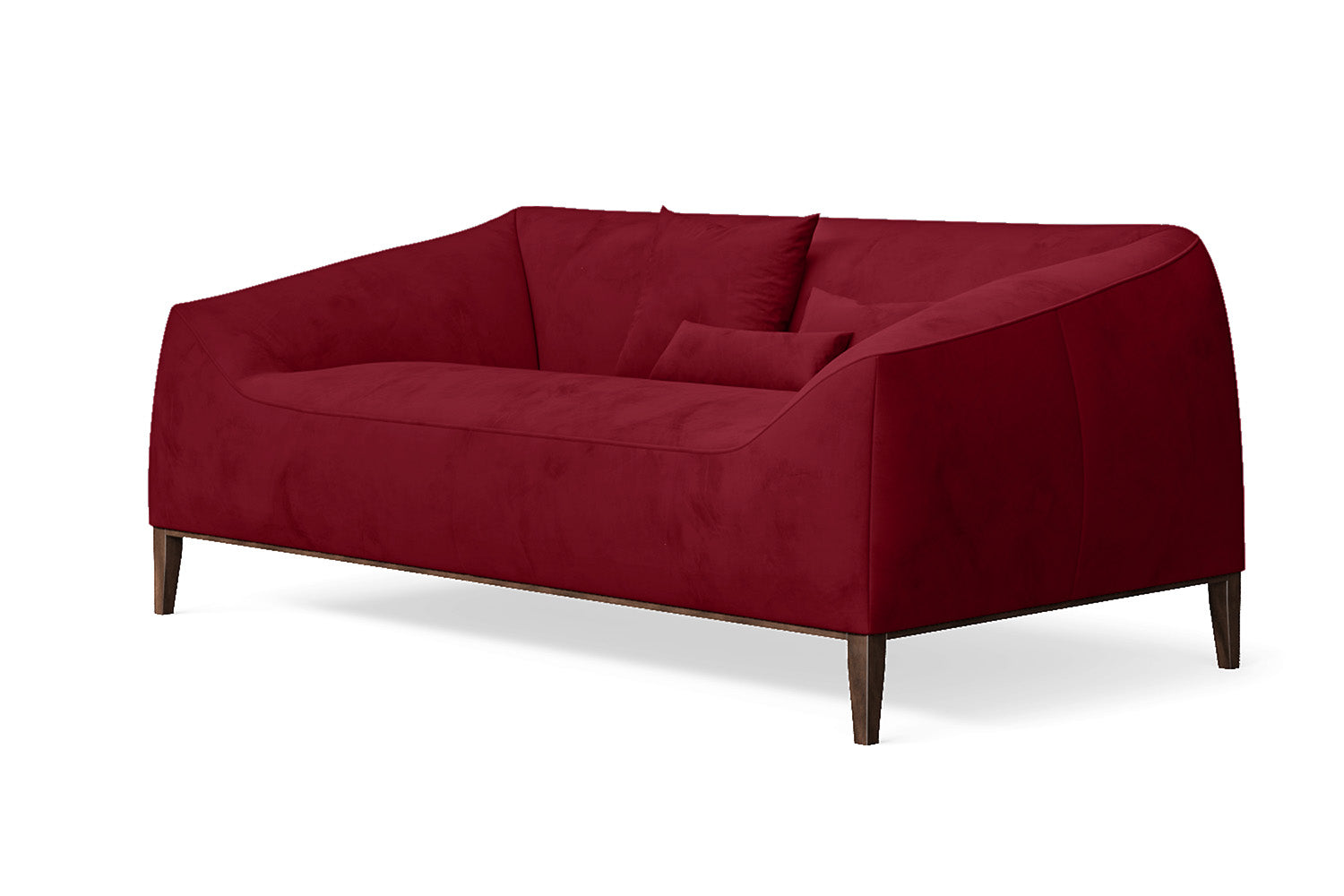 Bergamo 2 Seater Sofa Red Velvet