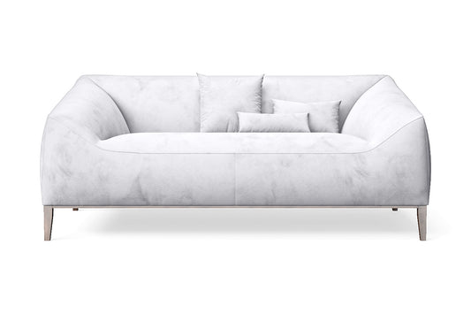 Bergamo 2 Seater Sofa Silver Velvet