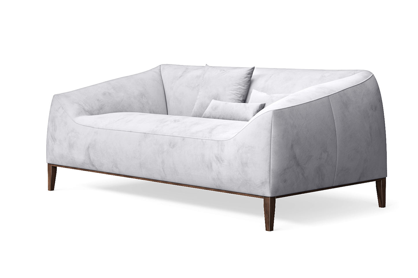 Bergamo 2 Seater Sofa Silver Velvet