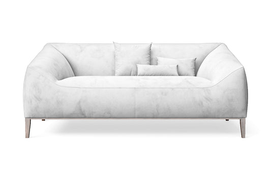 Bergamo 2 Seater Sofa White Velvet