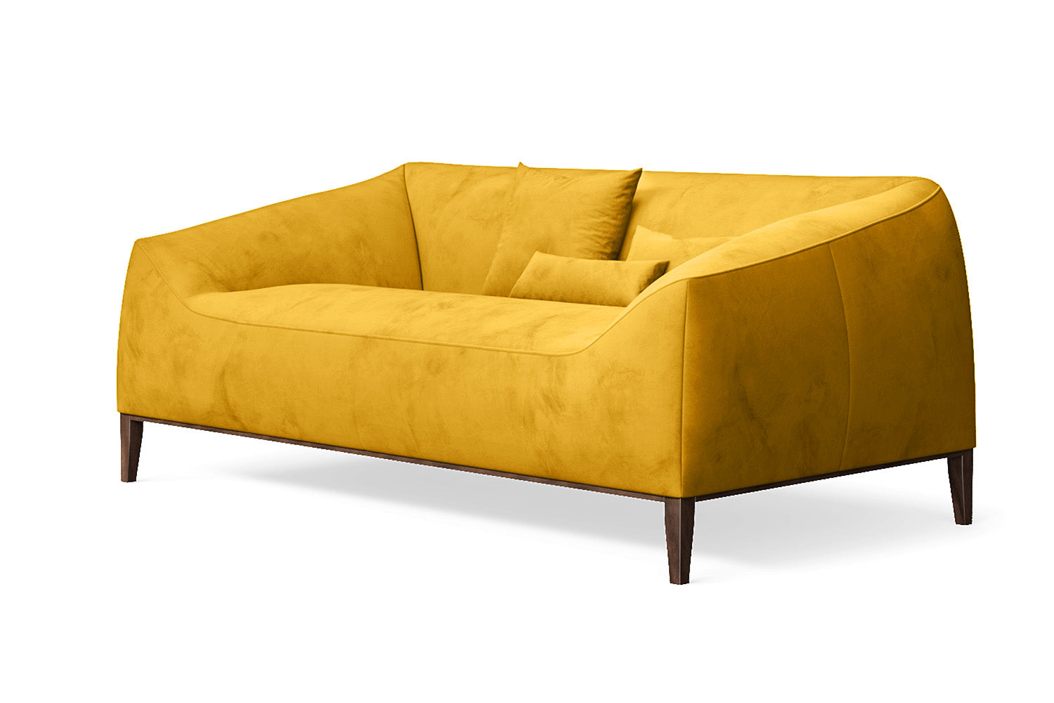 Bergamo 2 Seater Sofa Yellow Velvet