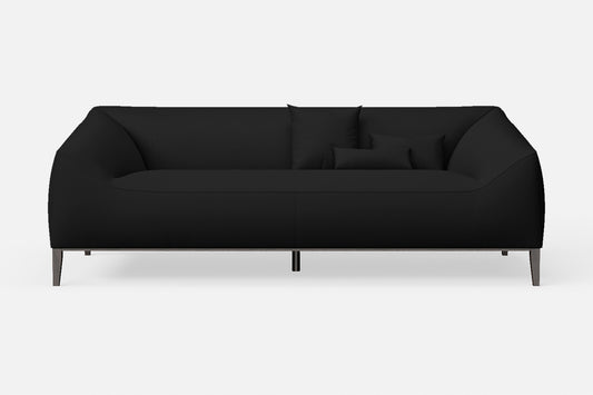 Bergamo 3 Seater Sofa Black Leather