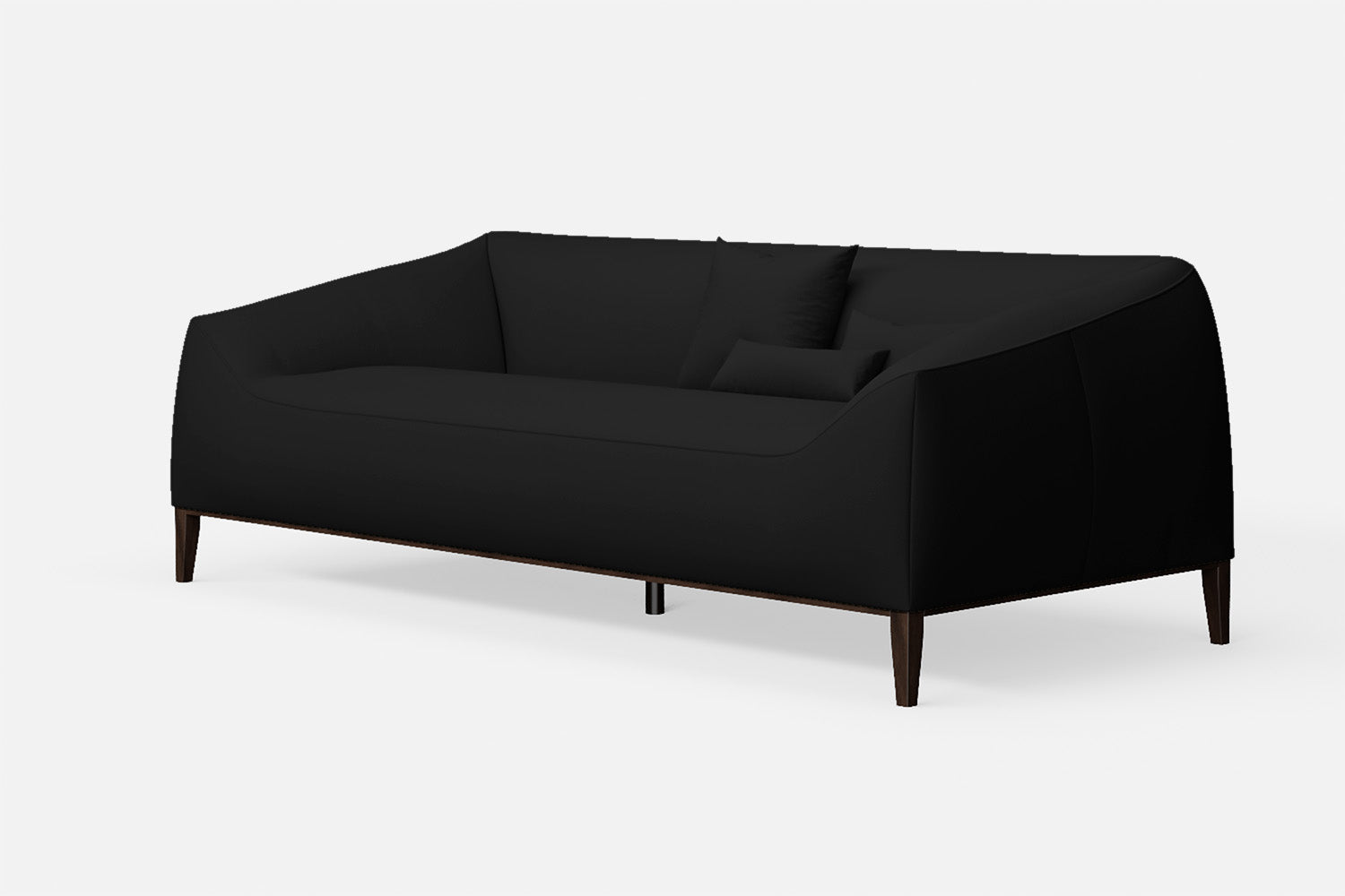 Bergamo 3 Seater Sofa Black Leather