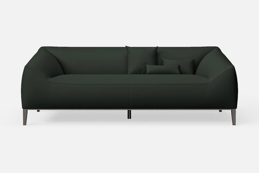 Bergamo 3 Seater Sofa Green Leather