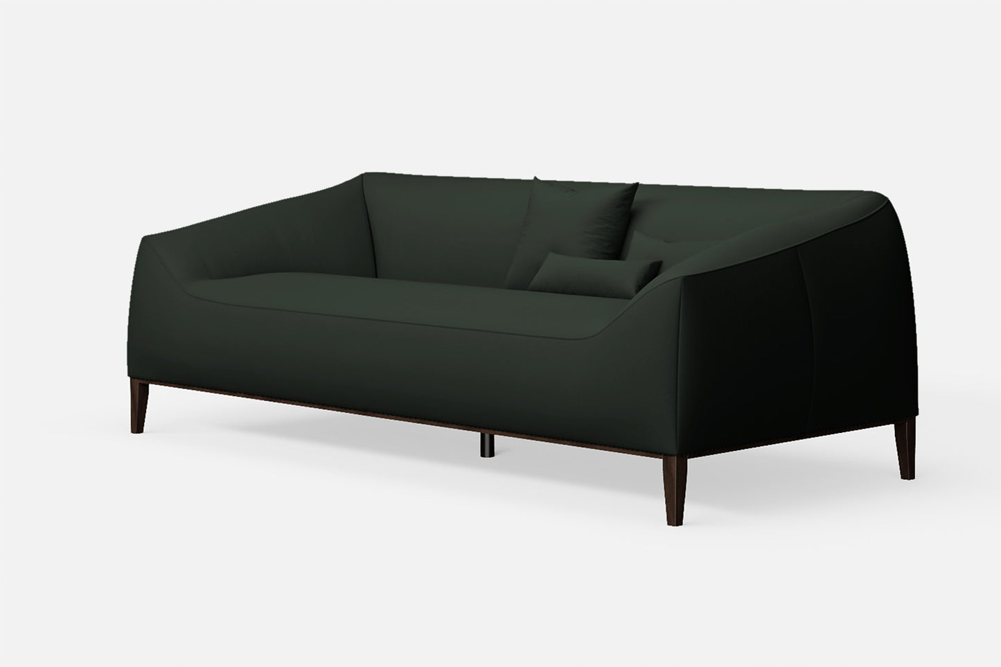 Bergamo 3 Seater Sofa Green Leather