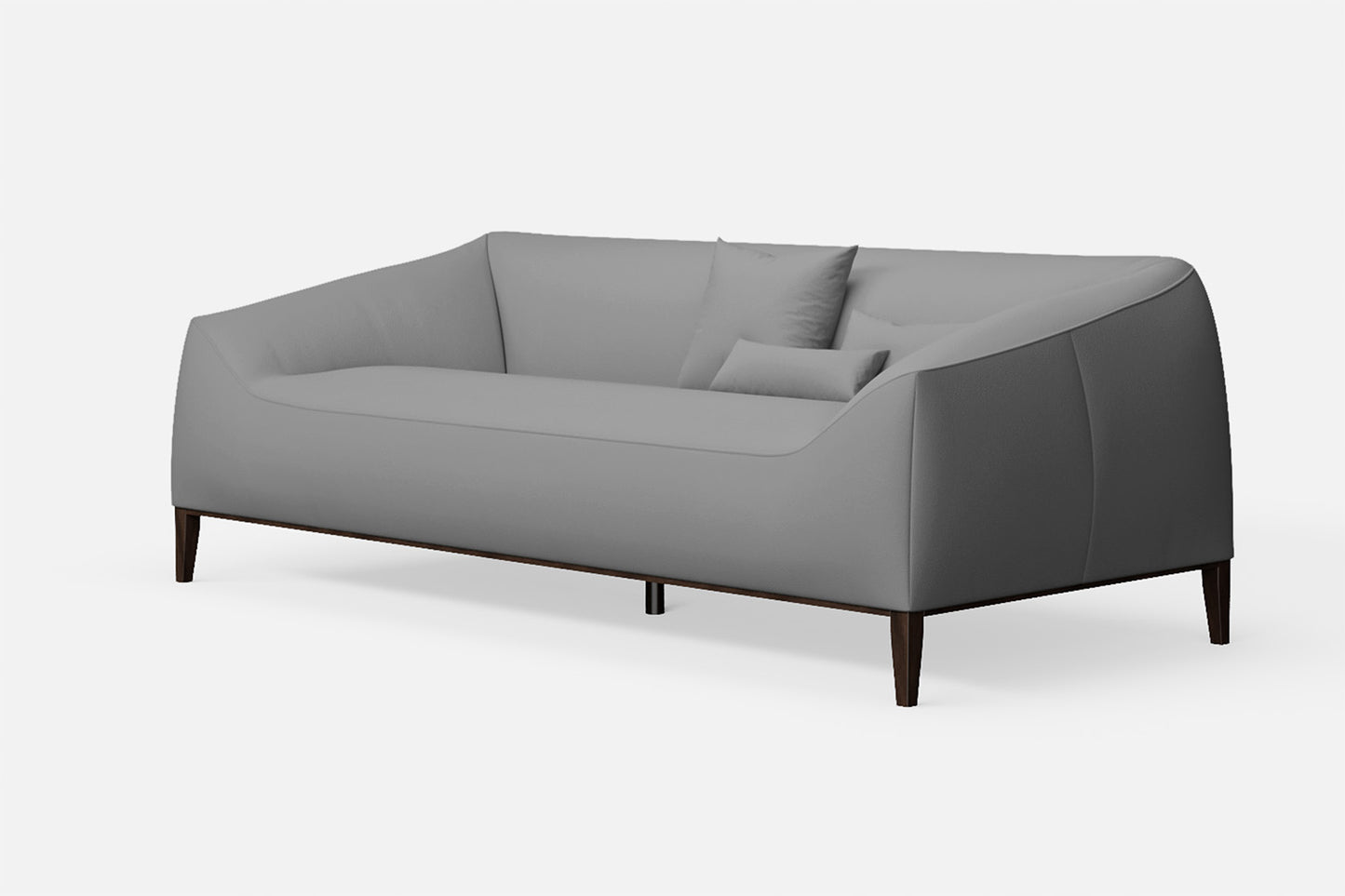 Bergamo 3 Seater Sofa Grey Leather