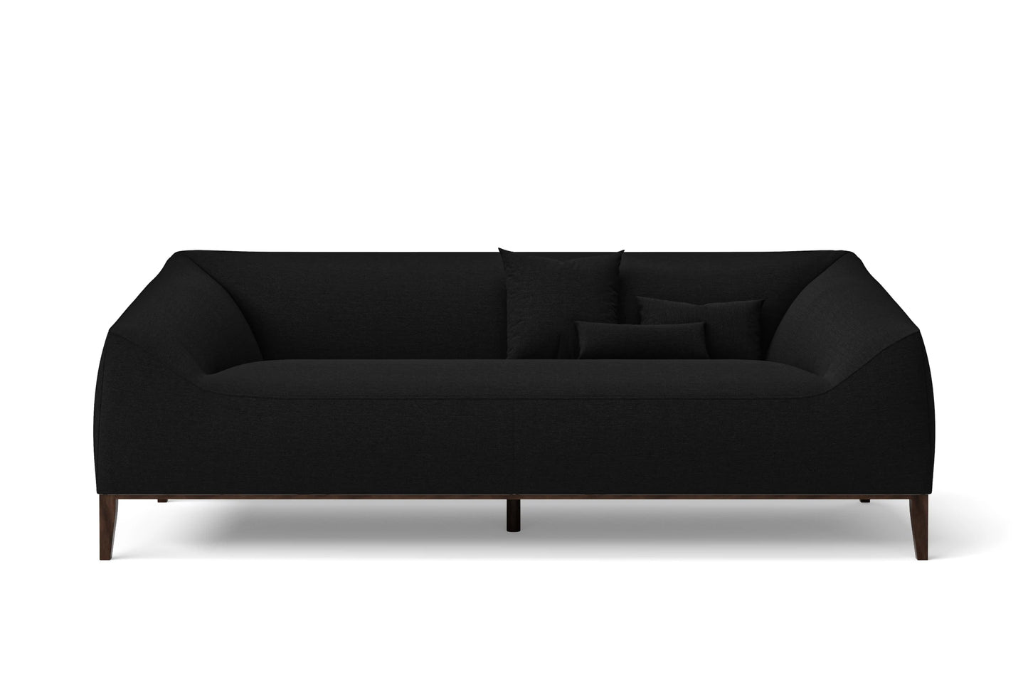 Bergamo 3 Seater Sofa Black Linen Fabric