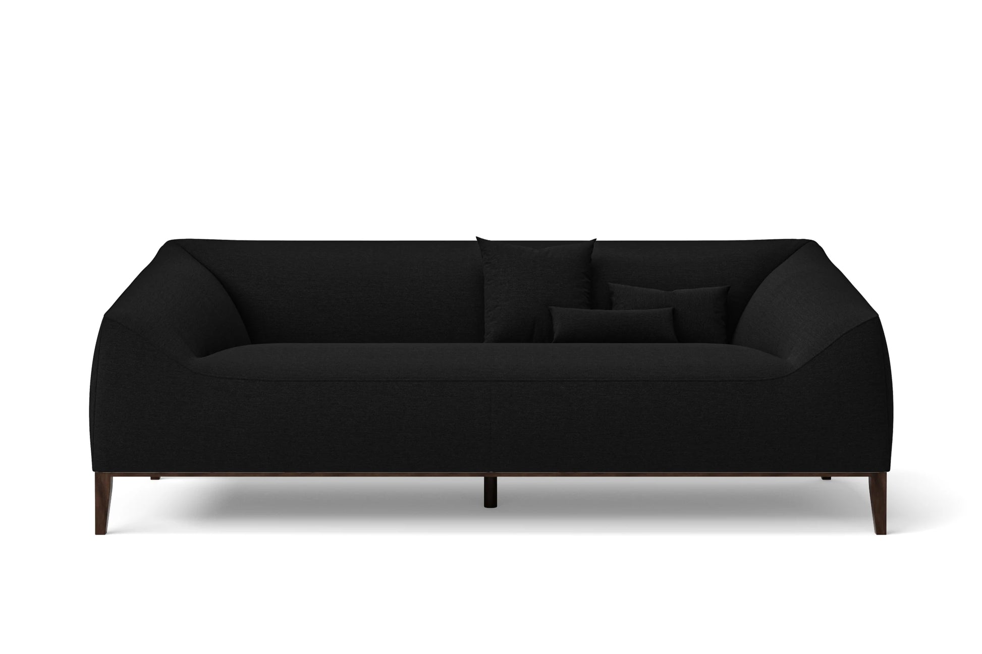 Bergamo 3 Seater Sofa Black Linen Fabric