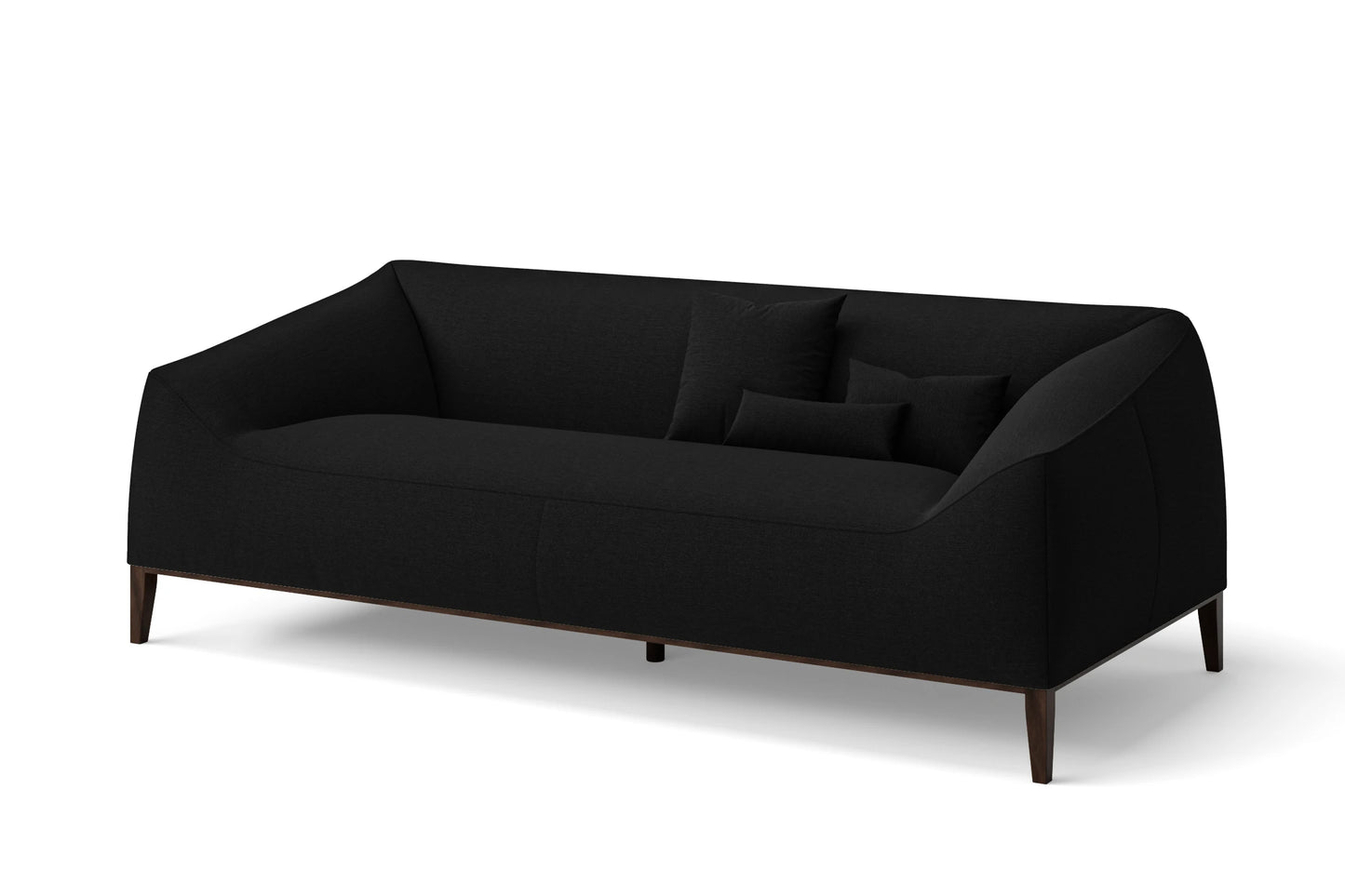 Bergamo 3 Seater Sofa Black Linen Fabric