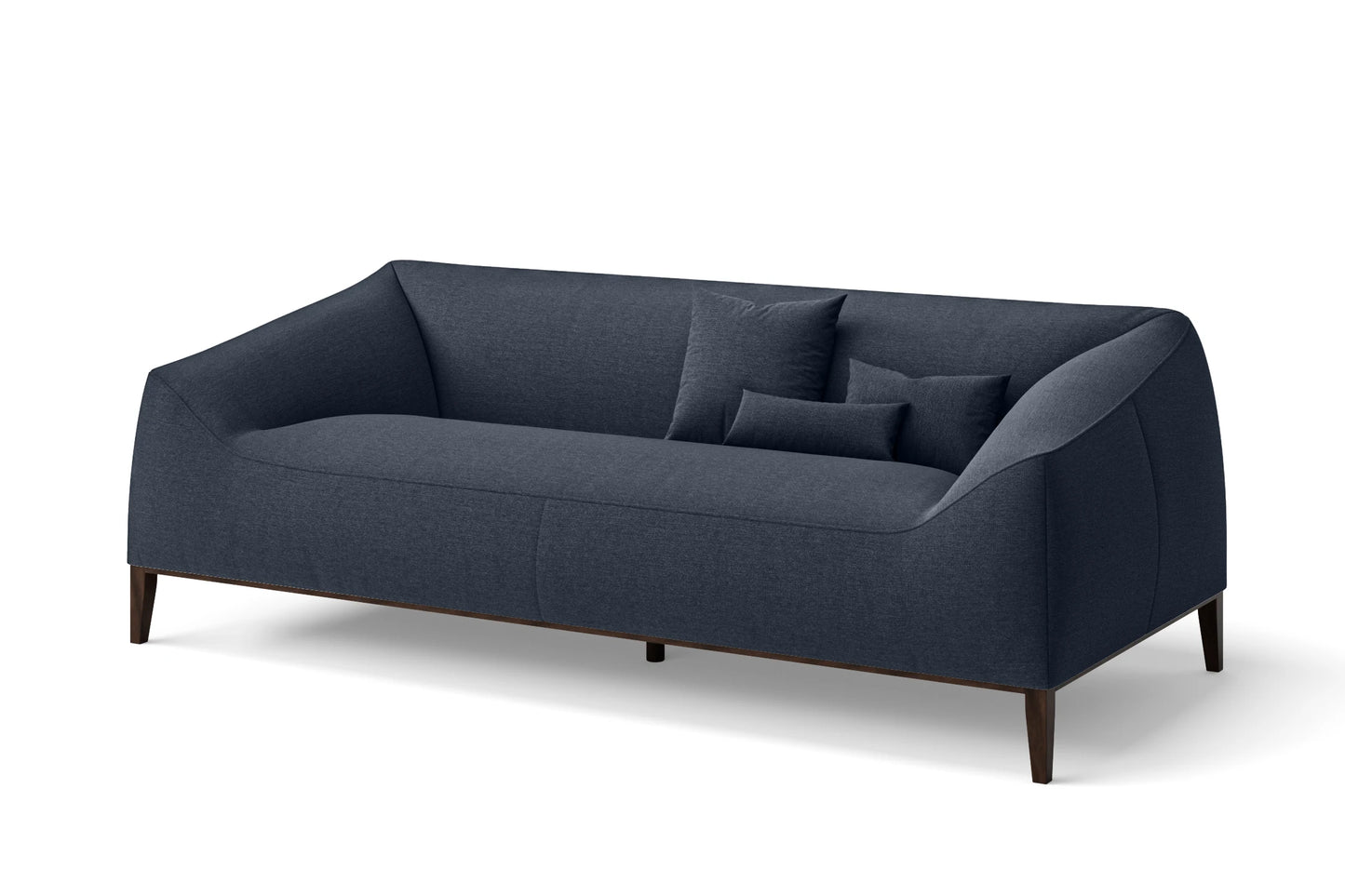 Bergamo 3 Seater Sofa Dark Blue Linen Fabric