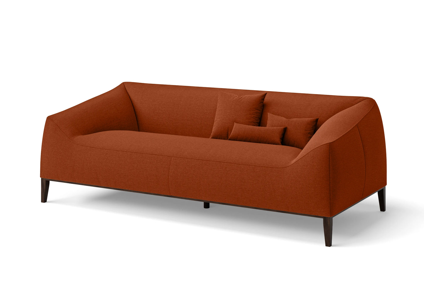 Bergamo 3 Seater Sofa Orange Linen Fabric