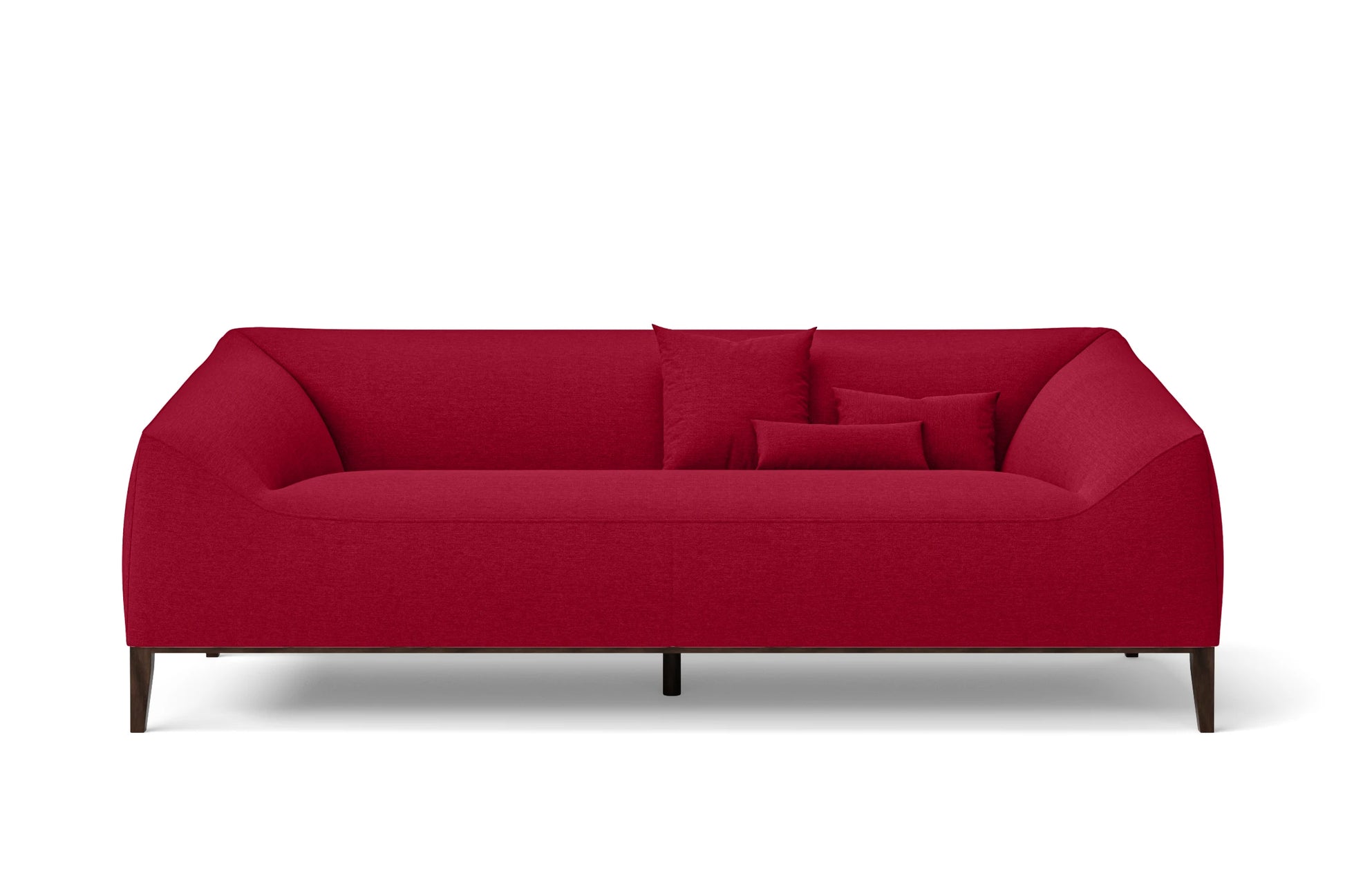 Bergamo 3 Seater Sofa Red Linen Fabric