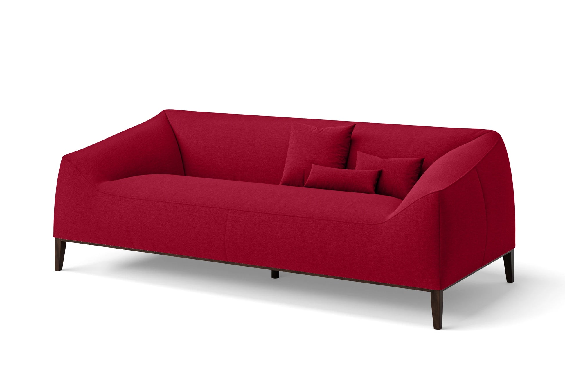 Bergamo 3 Seater Sofa Red Linen Fabric