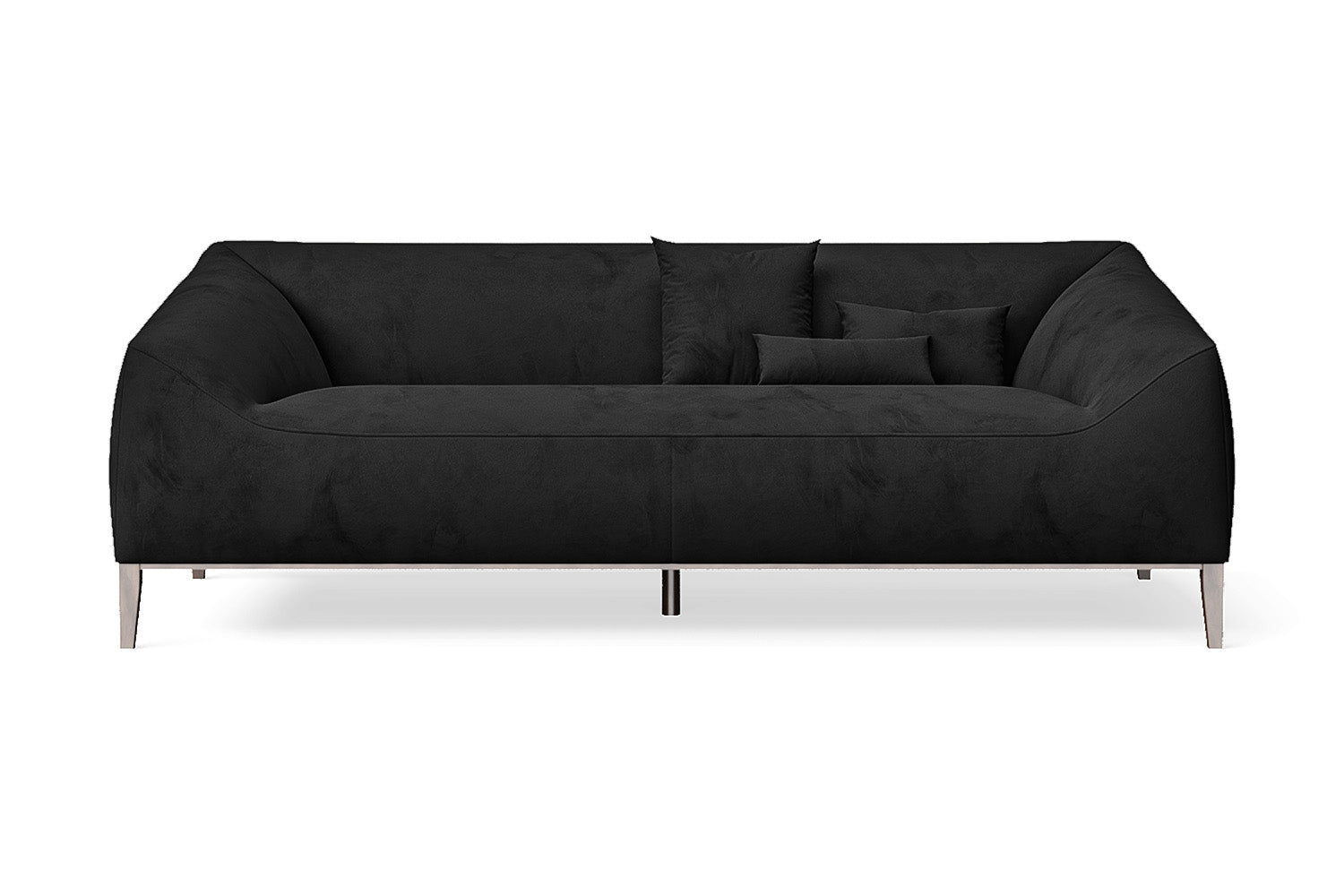 Bergamo 3 Seater Sofa Black Velvet