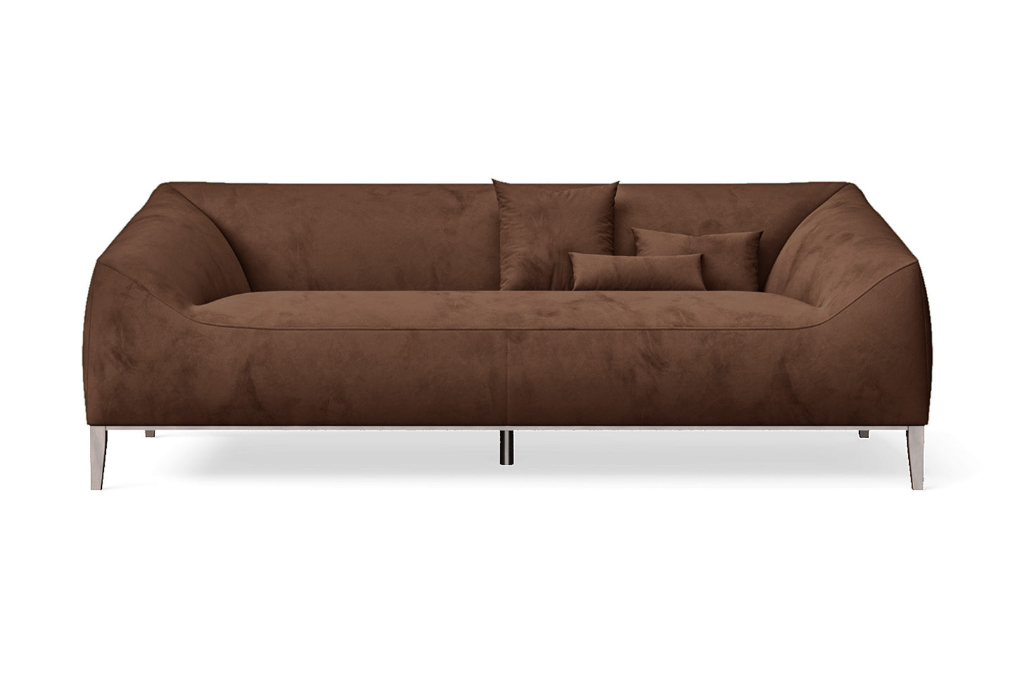 Bergamo 3 Seater Sofa Coffee Brown Velvet