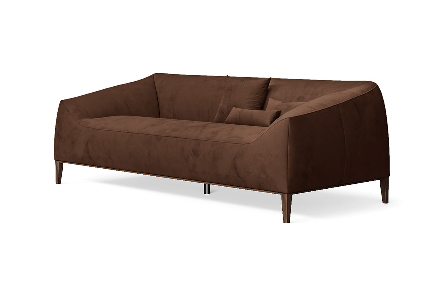 Bergamo 3 Seater Sofa Coffee Brown Velvet