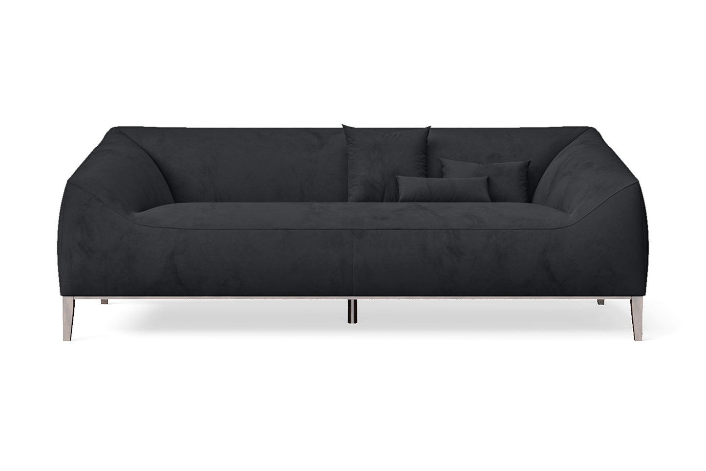 Bergamo 3 Seater Sofa Dark Grey Velvet