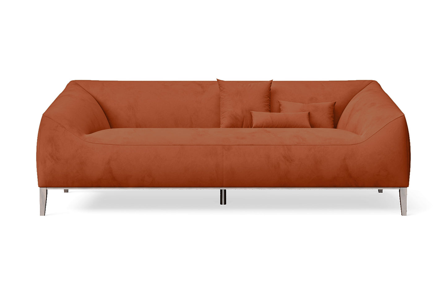 Bergamo 3 Seater Sofa Orange Velvet