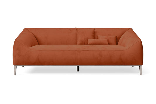 Bergamo 3 Seater Sofa Orange Velvet