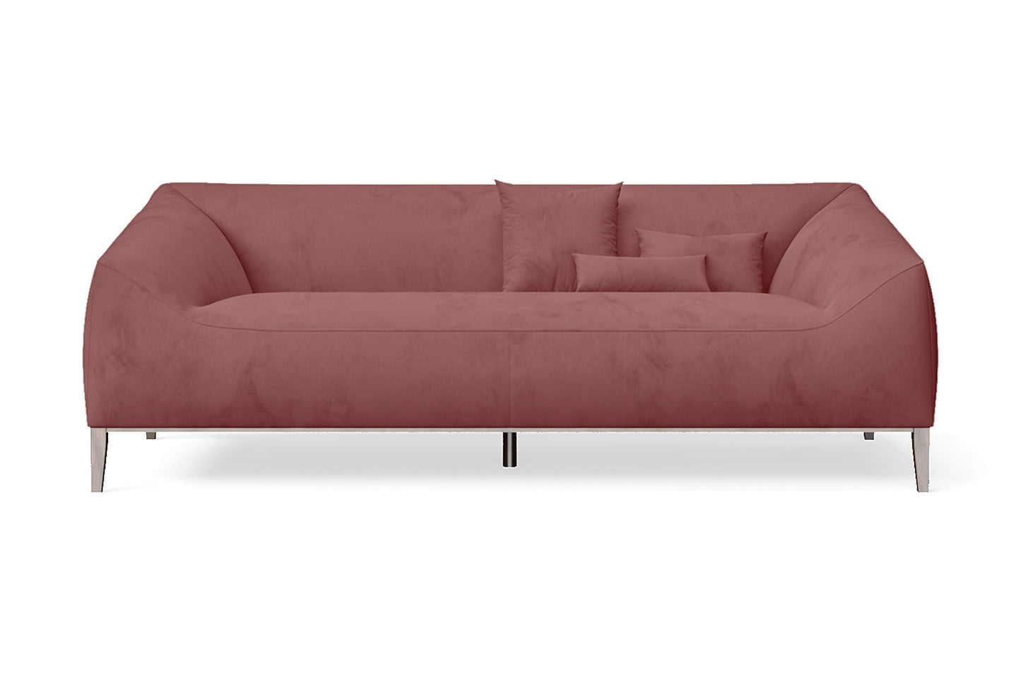 Bergamo 3 Seater Sofa Pink Velvet