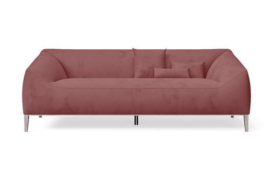 Bergamo 3 Seater Sofa Pink Velvet