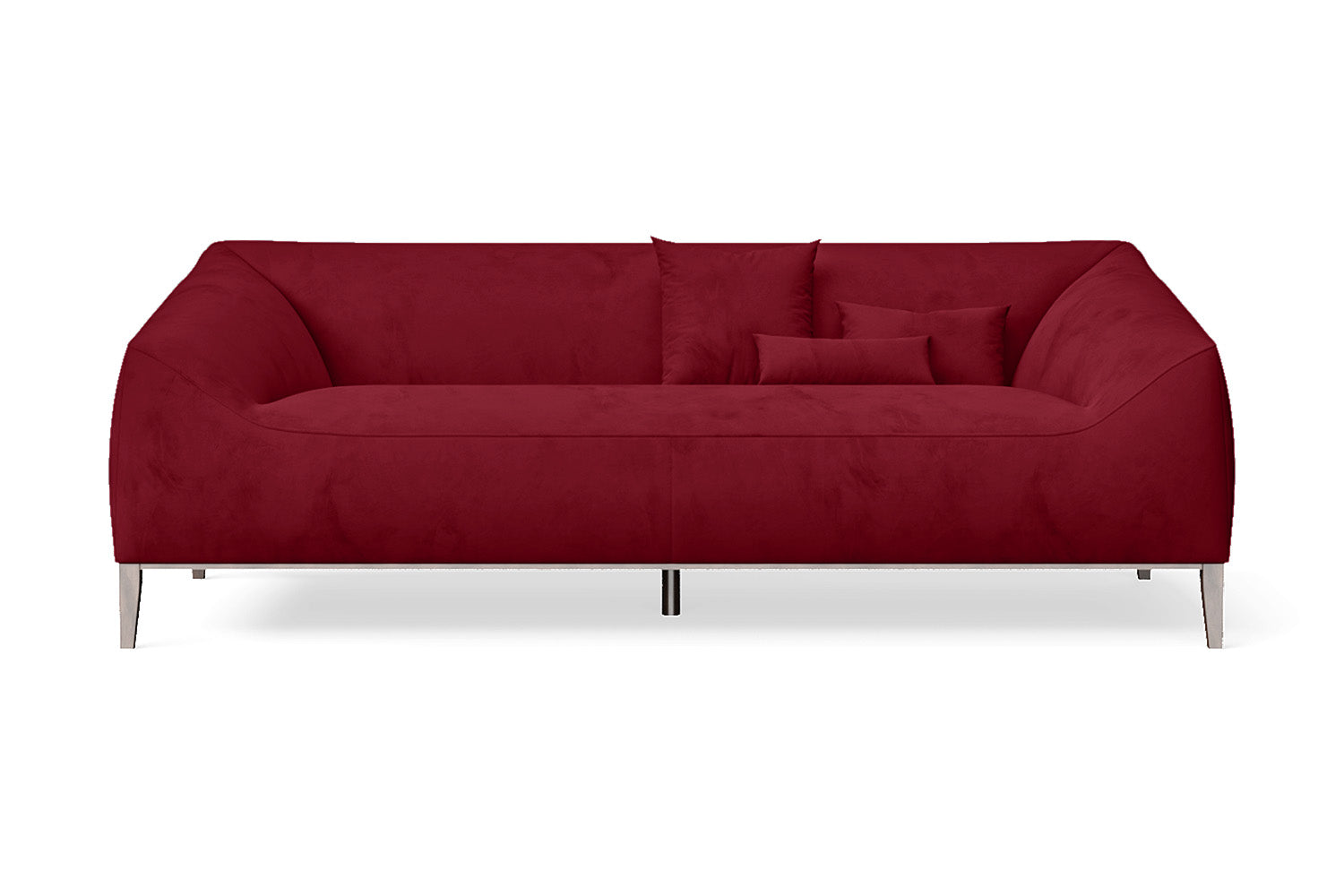 Bergamo 3 Seater Sofa Red Velvet