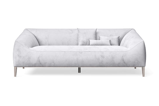 Bergamo 3 Seater Sofa Silver Velvet