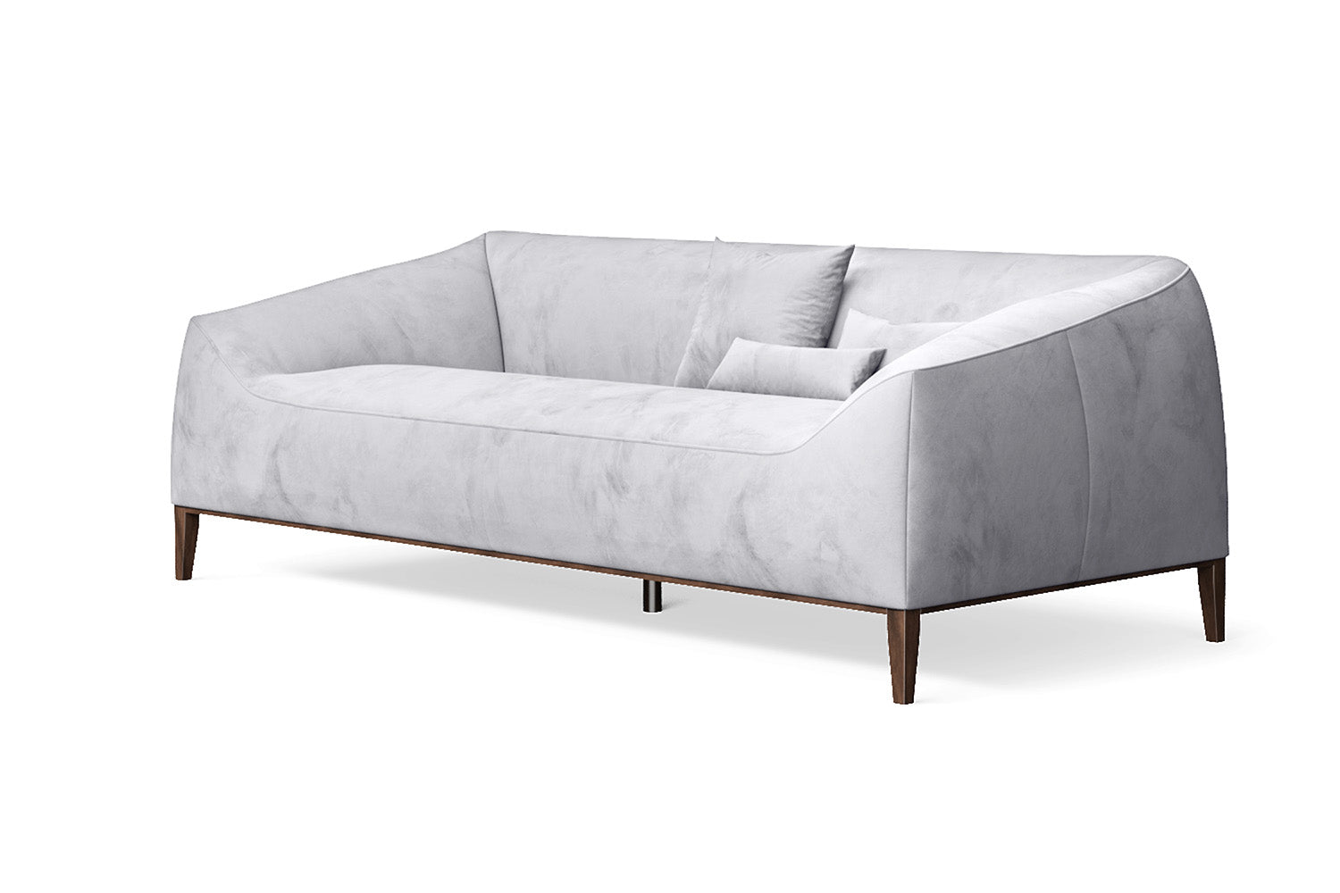 Bergamo 3 Seater Sofa Silver Velvet