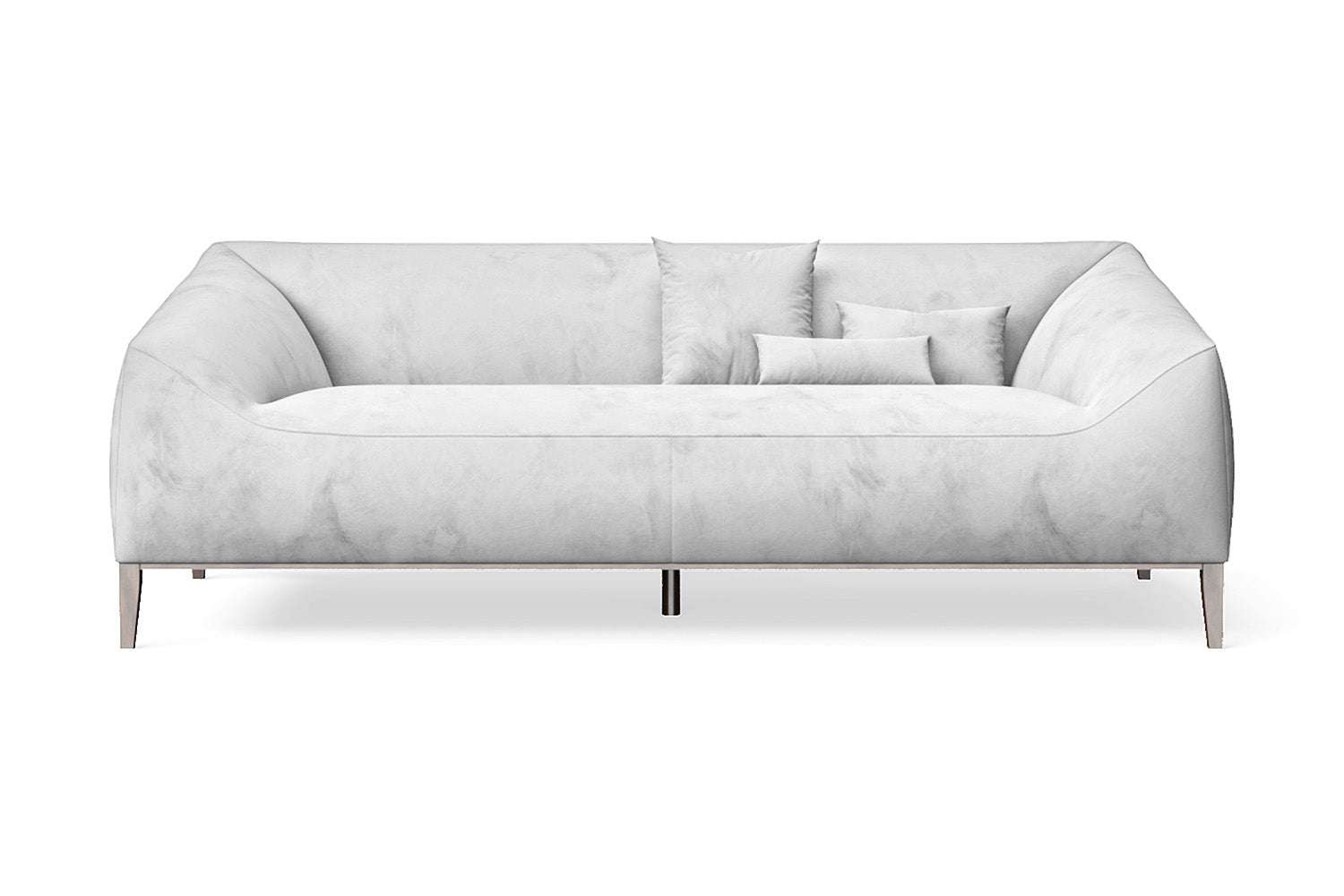 Bergamo 3 Seater Sofa White Velvet