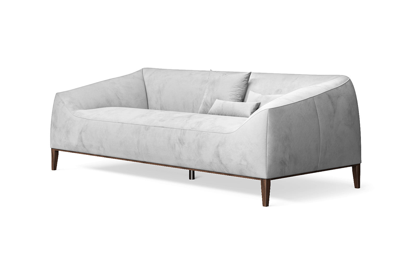 Bergamo 3 Seater Sofa White Velvet