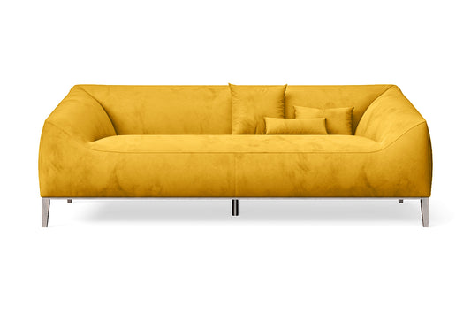 Bergamo 3 Seater Sofa Yellow Velvet