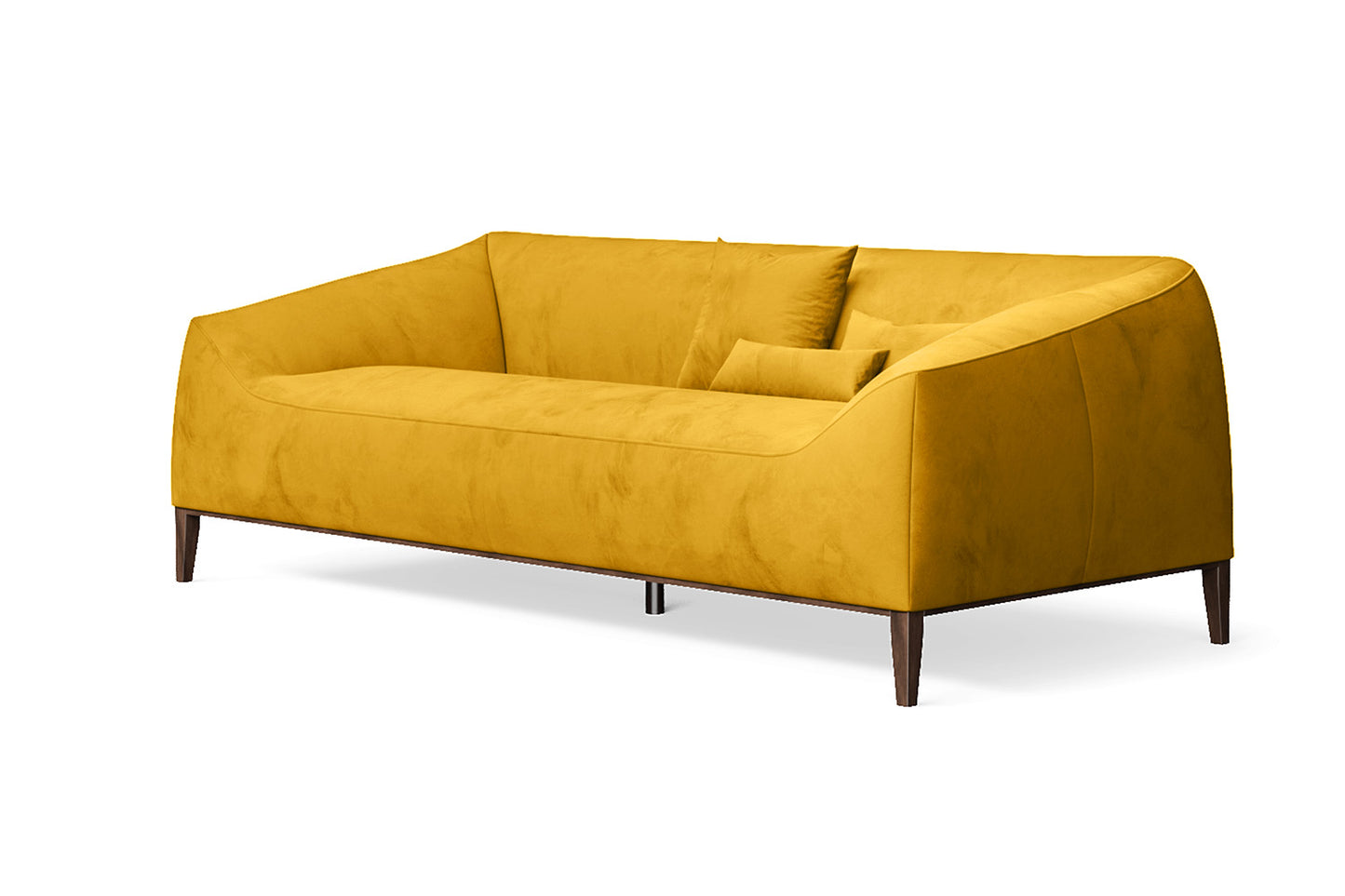 Bergamo 3 Seater Sofa Yellow Velvet