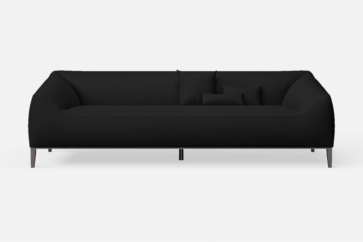 Bergamo 4 Seater Sofa Black Leather