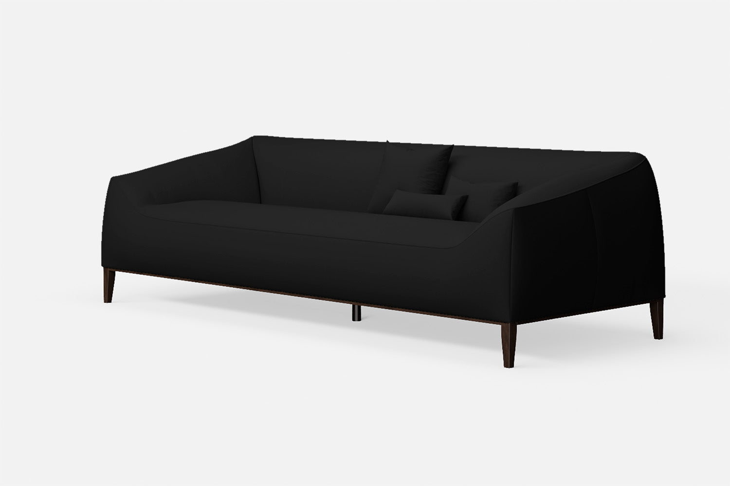 Bergamo 4 Seater Sofa Black Leather