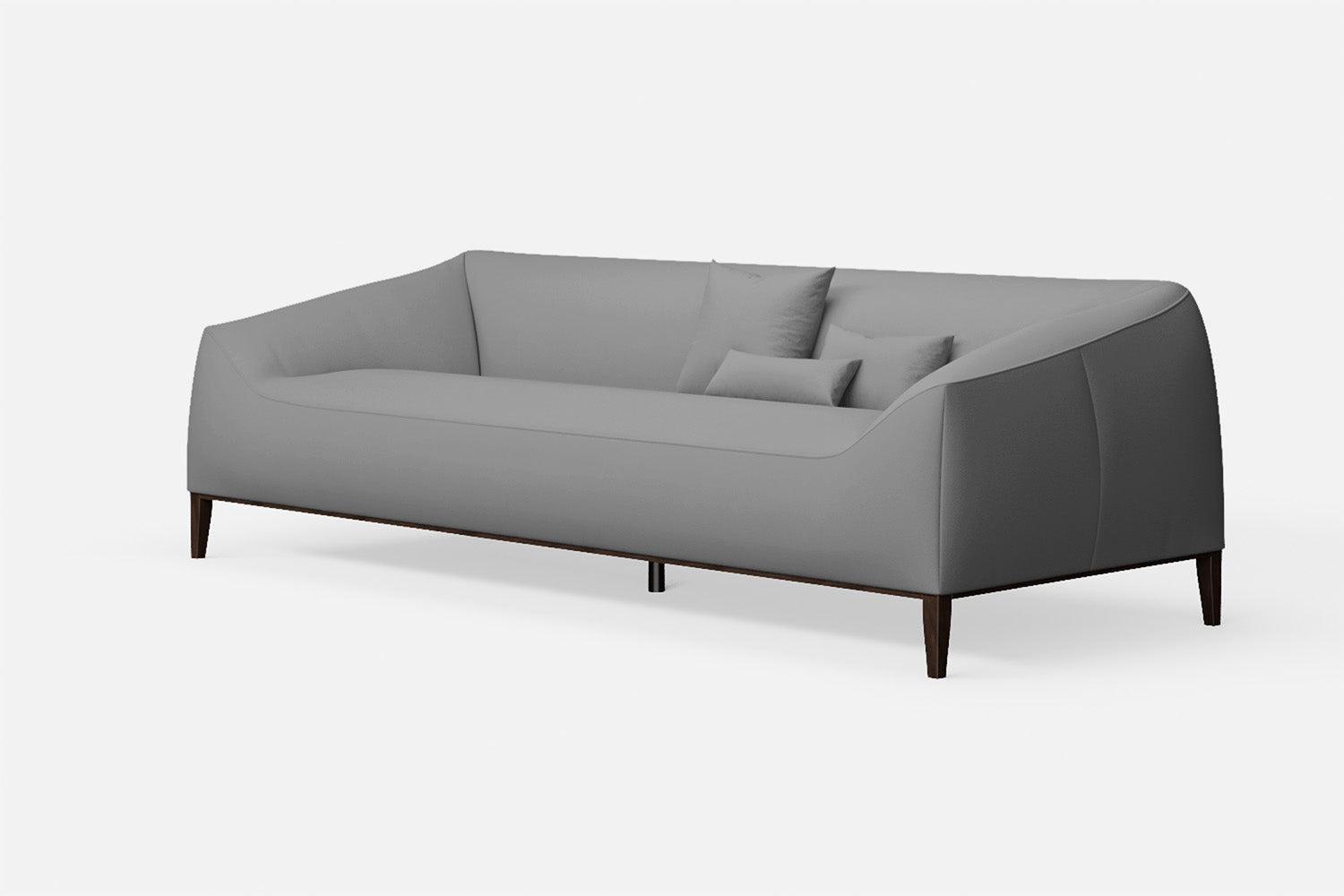 Bergamo 4 Seater Sofa Grey Leather