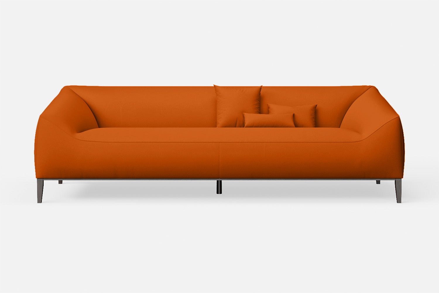 Bergamo 4 Seater Sofa Orange Leather