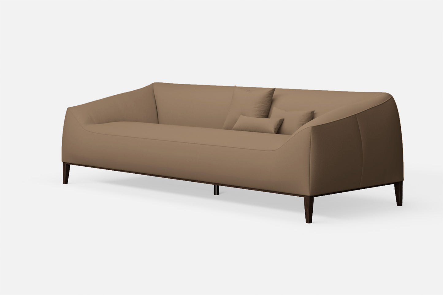 Bergamo 4 Seater Sofa Stone Leather