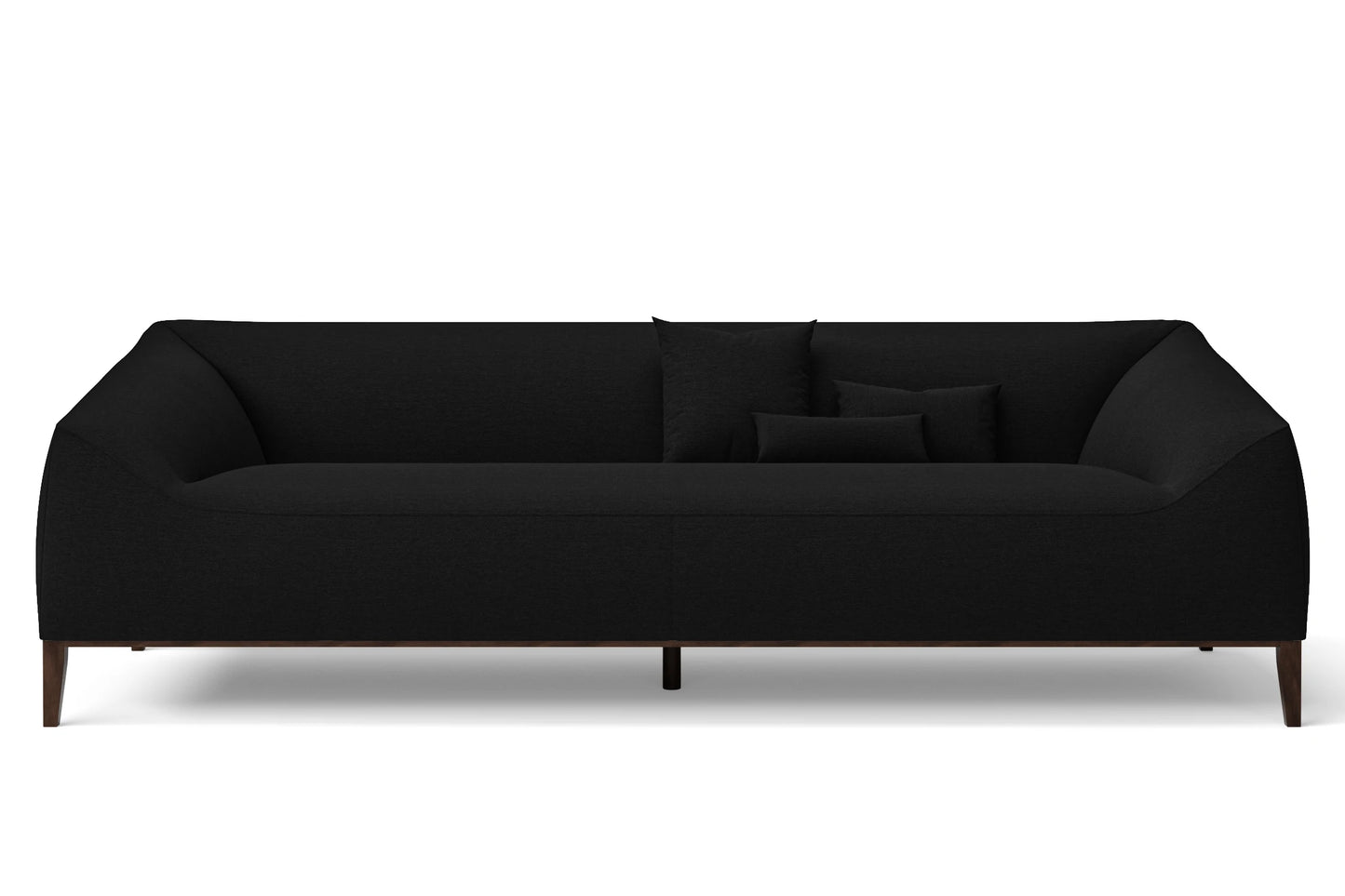 Bergamo 4 Seater Sofa Black Linen Fabric