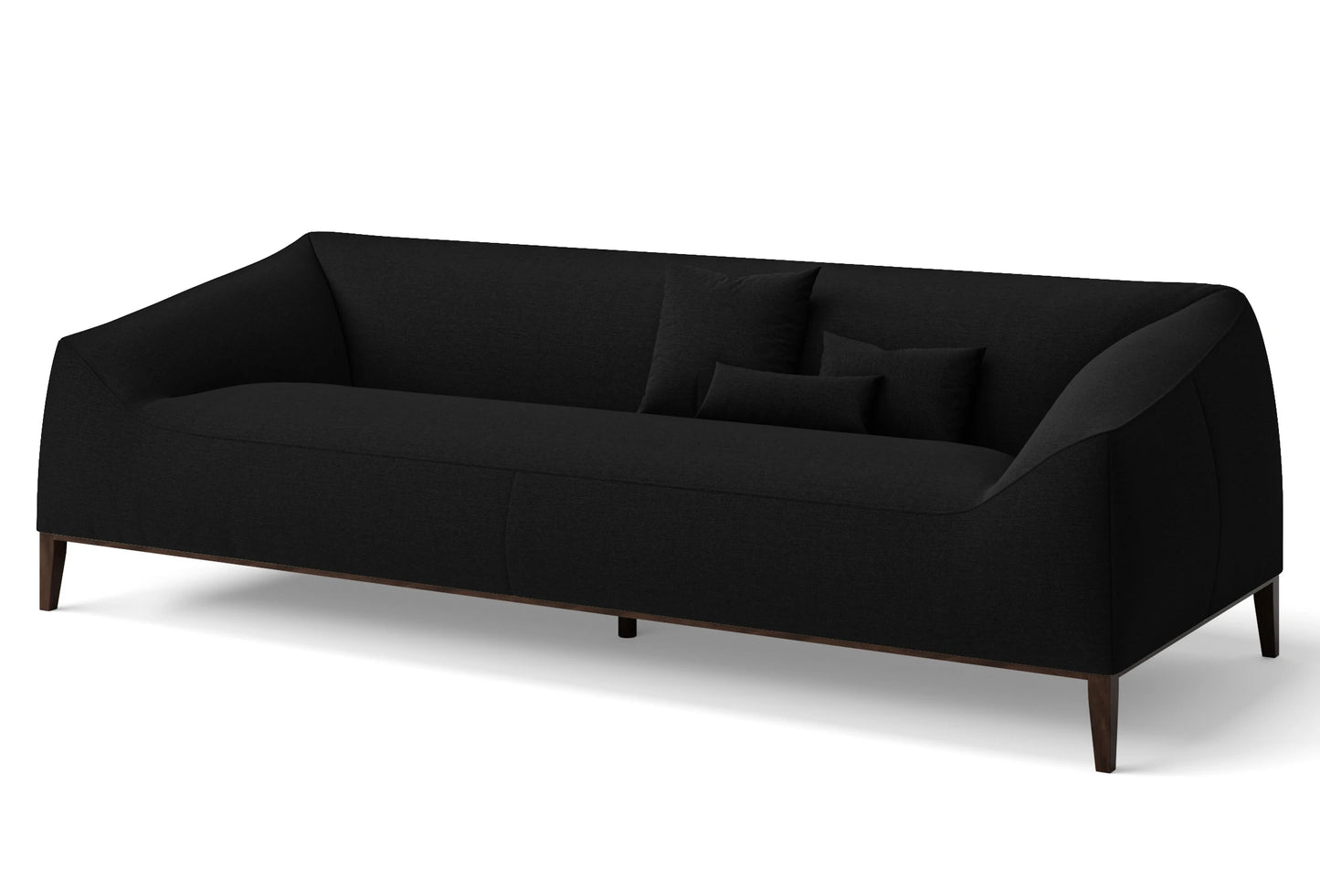 Bergamo 4 Seater Sofa Black Linen Fabric