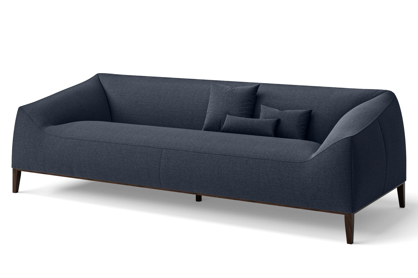 Bergamo 4 Seater Sofa Dark Blue Linen Fabric