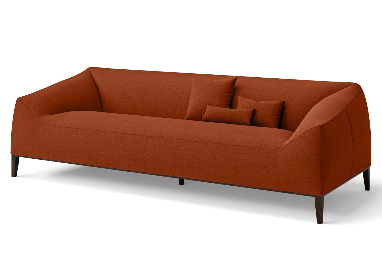 Bergamo 4 Seater Sofa Orange Linen Fabric