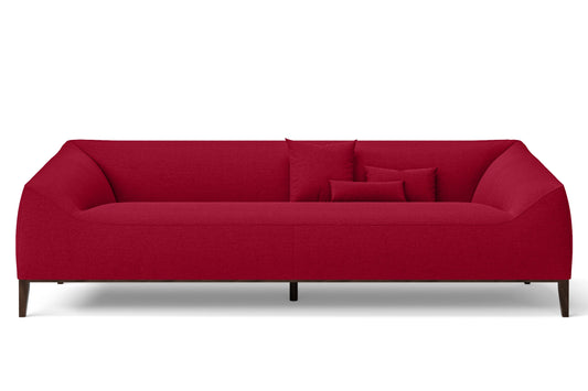 Bergamo 4 Seater Sofa Red Linen Fabric