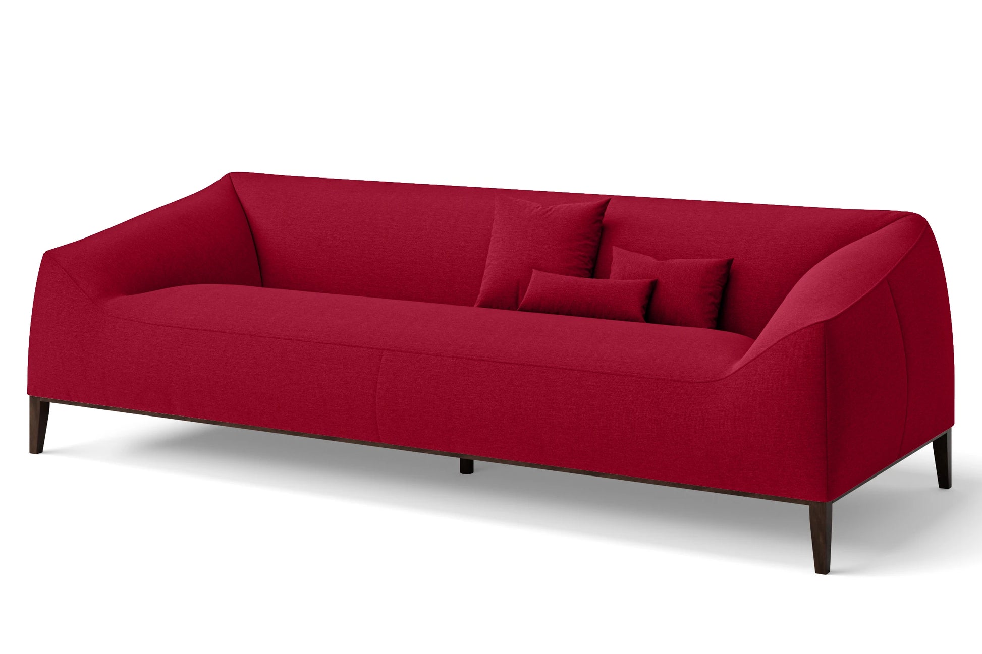 Bergamo 4 Seater Sofa Red Linen Fabric