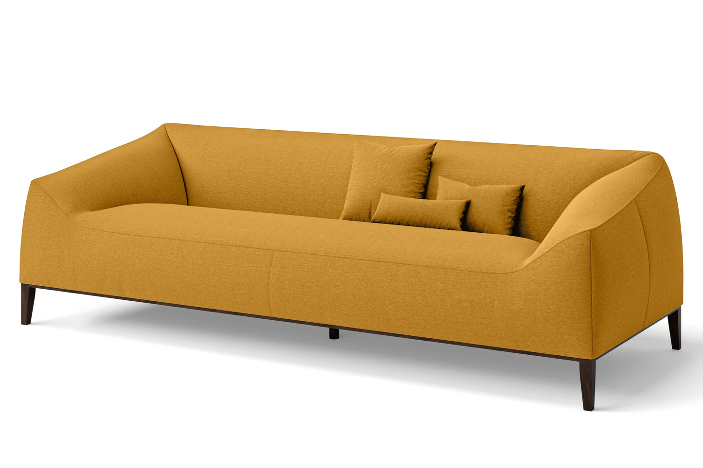 Bergamo 4 Seater Sofa Yellow Linen Fabric