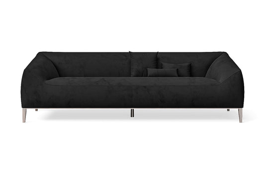 Bergamo 4 Seater Sofa Black Velvet